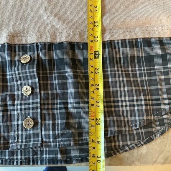 Soft Surroundings Alchemy Top size‎ L plaid cream tan long sleeves - Picture 9 of 11